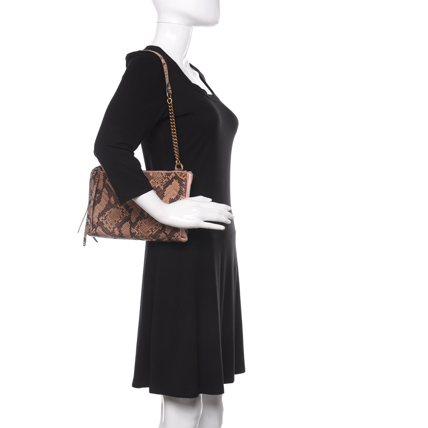 Gucci Snakeskin Matelasse GG Marmont Double Zip Chain Bag 2 of 11