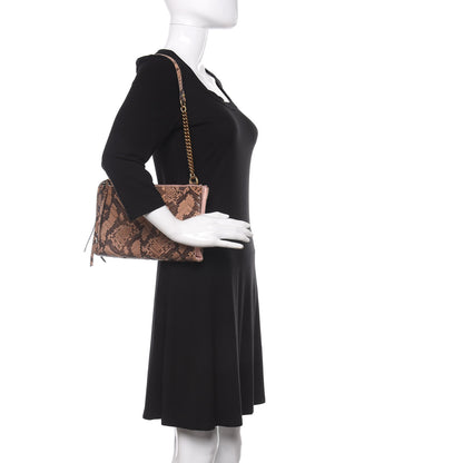 Gucci Snakeskin Matelasse GG Marmont Double Zip Chain Bag 2 of 11