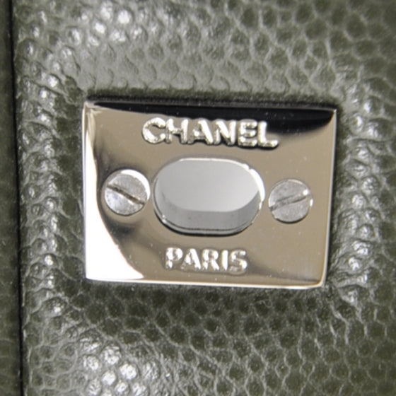 Chanel Caviar Jumbo Double Flap Dark Green 8 of 10