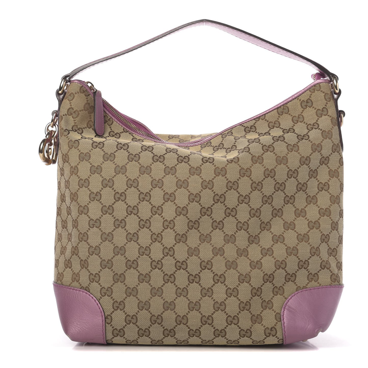 Monogram Medium Heart Bit Charm Hobo Pink