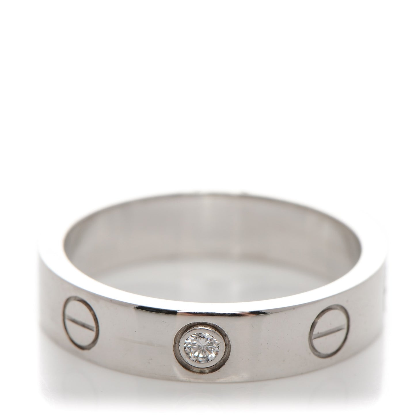 18K White Gold Diamond 4mm LOVE Wedding Band Ring 48 4.5