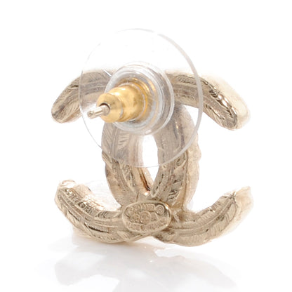 Chanel Feather CC Earrings Gold 4 of 5