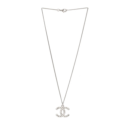 Chanel Baguette Crystal CC Necklace Silver 3 of 5