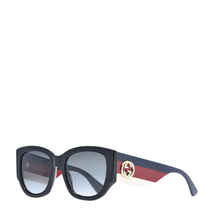 Gucci Acetate Web Oversized Frame Rectangle Sunglasses GG0276S Black 1 of 9