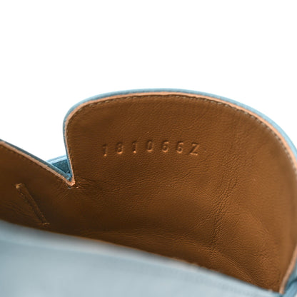 Hermes Goatskin Rivoli Mules 37.5 Bleu Dorset 8 of 11
