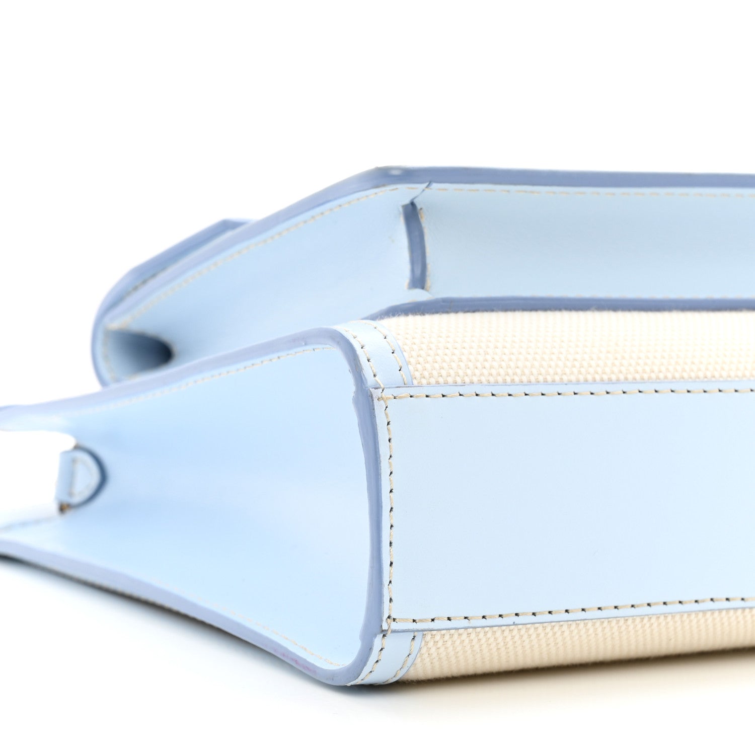 Burberry Canvas Smooth Calfskin Two Tone Mini Pocket Bag Natural Pale Blue 8 of 9