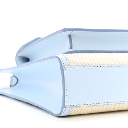 Burberry Canvas Smooth Calfskin Two Tone Mini Pocket Bag Natural Pale Blue 8 of 9