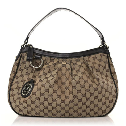 Gucci Monogram Medium Sukey Hobo Dark Brown 1 of 13