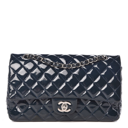 Chanel Patent Quilted Medium Double Flap Navy 1 of 17