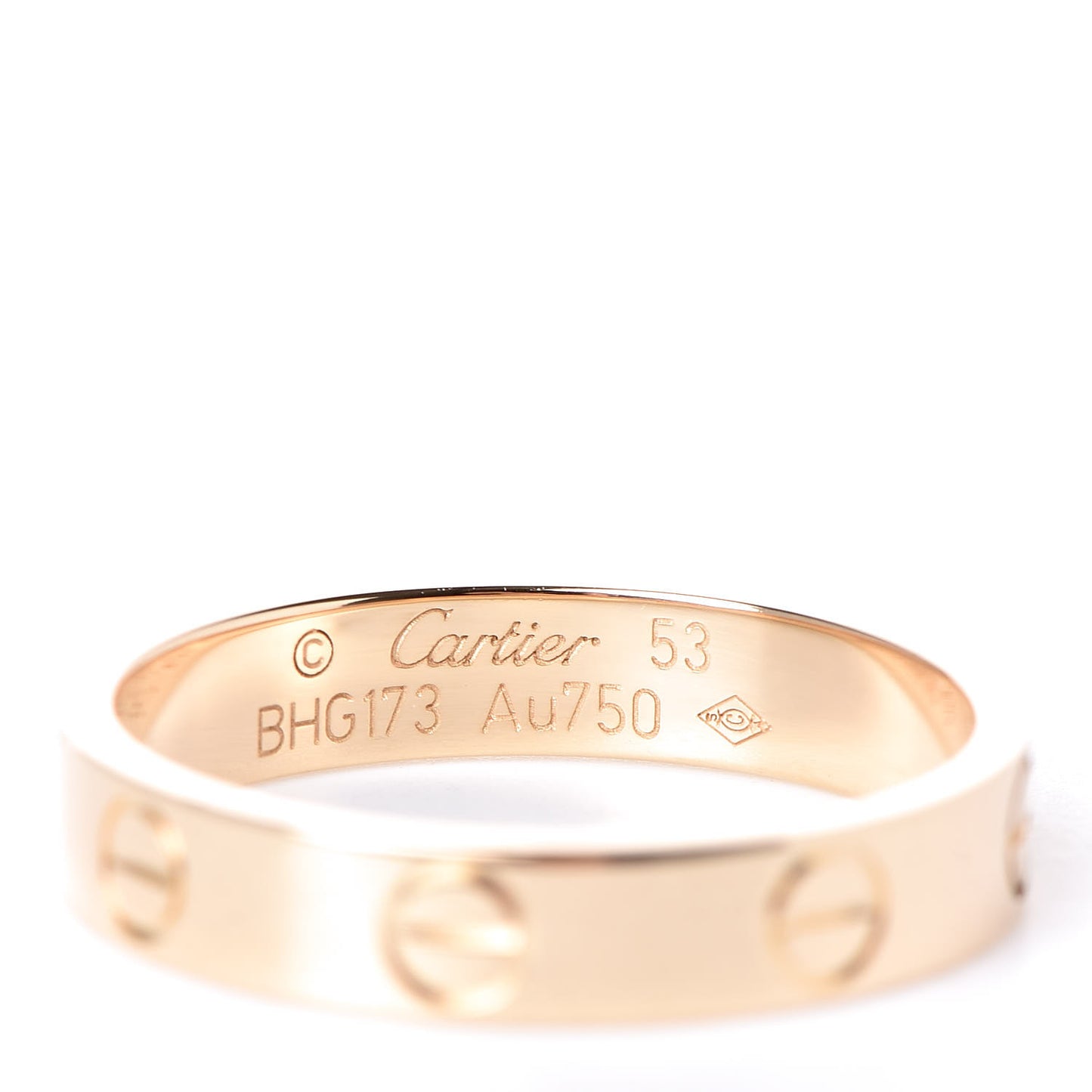 18K Yellow Gold 3.5mm LOVE Wedding Band Ring 53 6.25