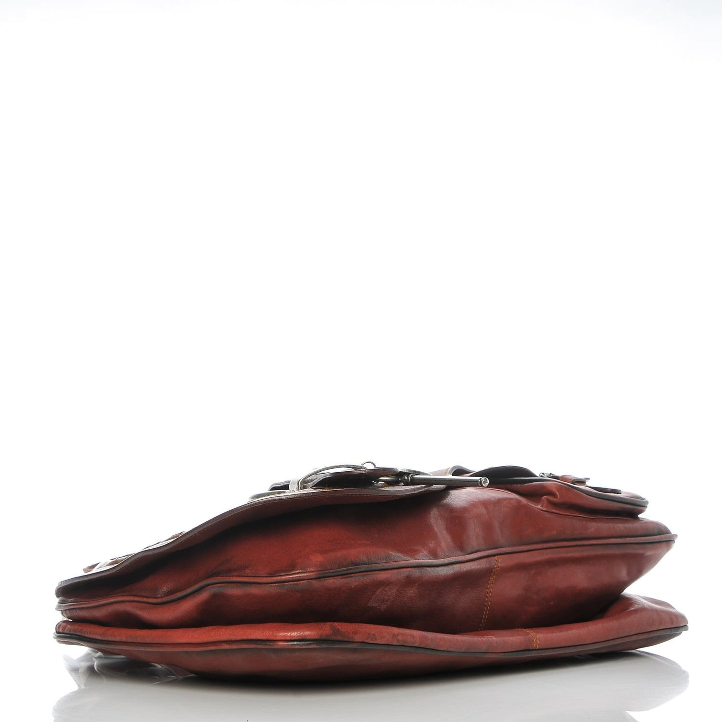 Calfskin Medium Gaucho Double Saddle Bag Red