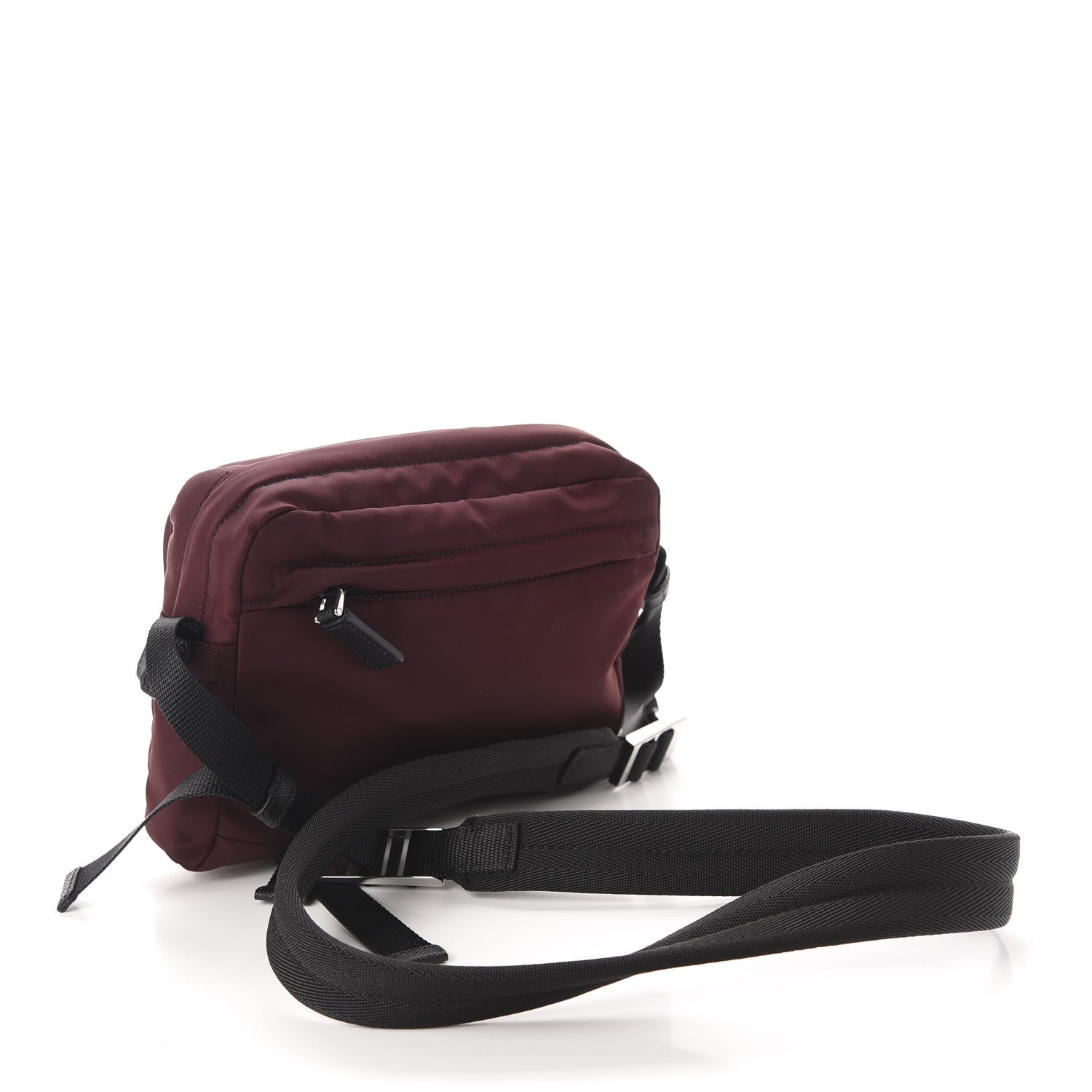Prada Tessuto Nylon Saffiano Crossbody Granato 3 of 11