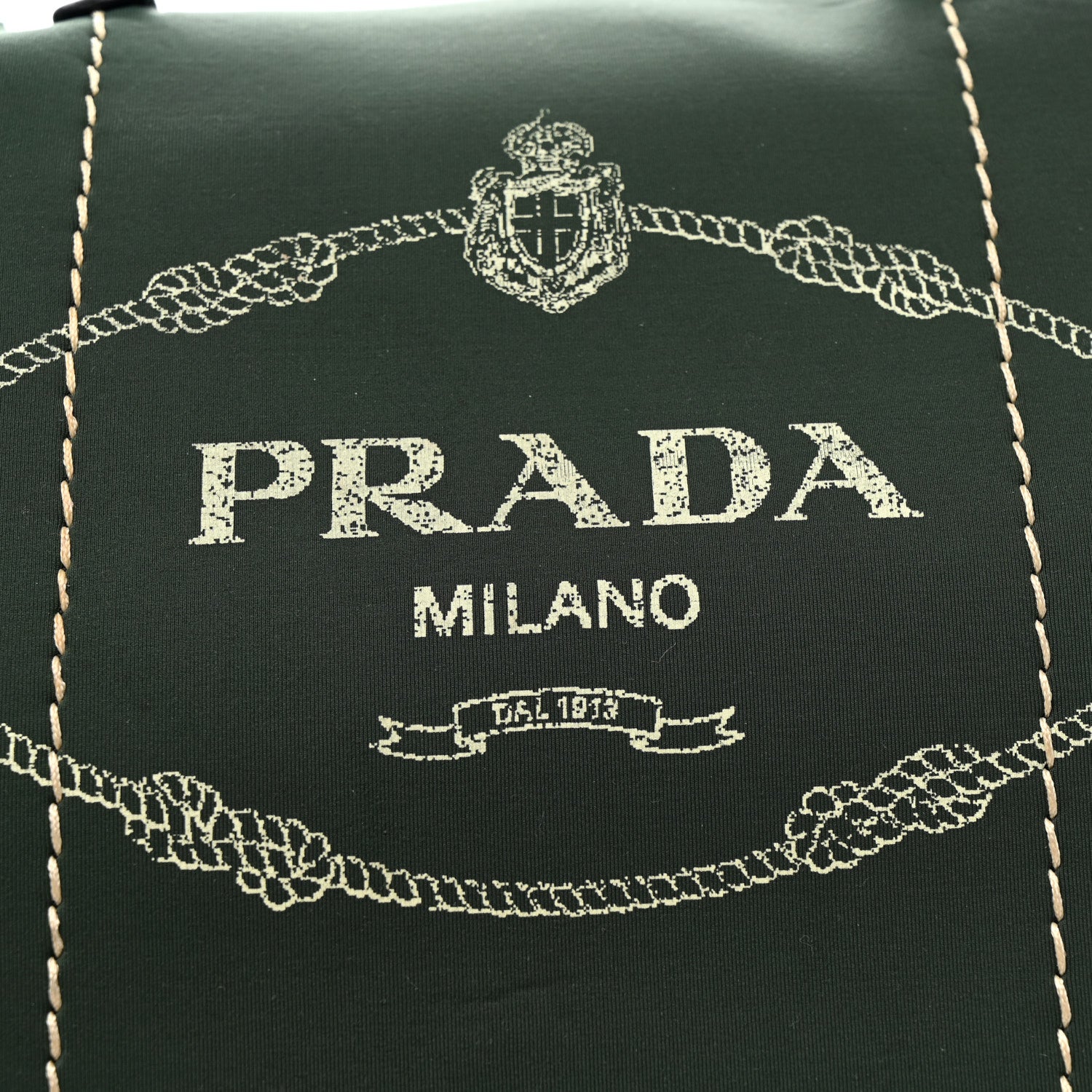 Prada Neoprene Shopping Logo Tote Green 11 of 11