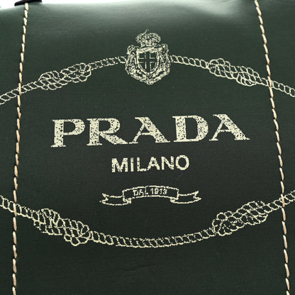 Prada Neoprene Shopping Logo Tote Green 11 of 11