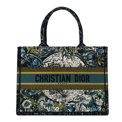 Christian Dior Canvas Embroidered Medium Zodiac Book Tote Blue Multicolor 1 of 10