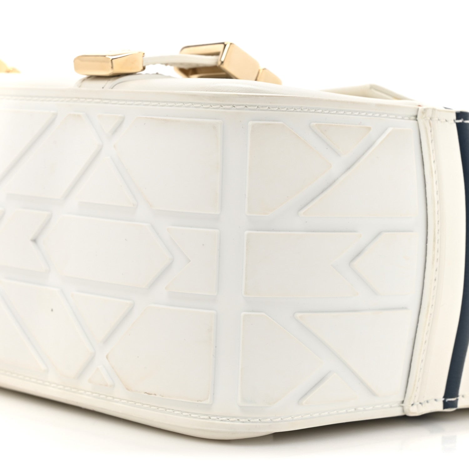 Christian Dior Smooth Calfskin Diorcamp Bag White Blue 9 of 19