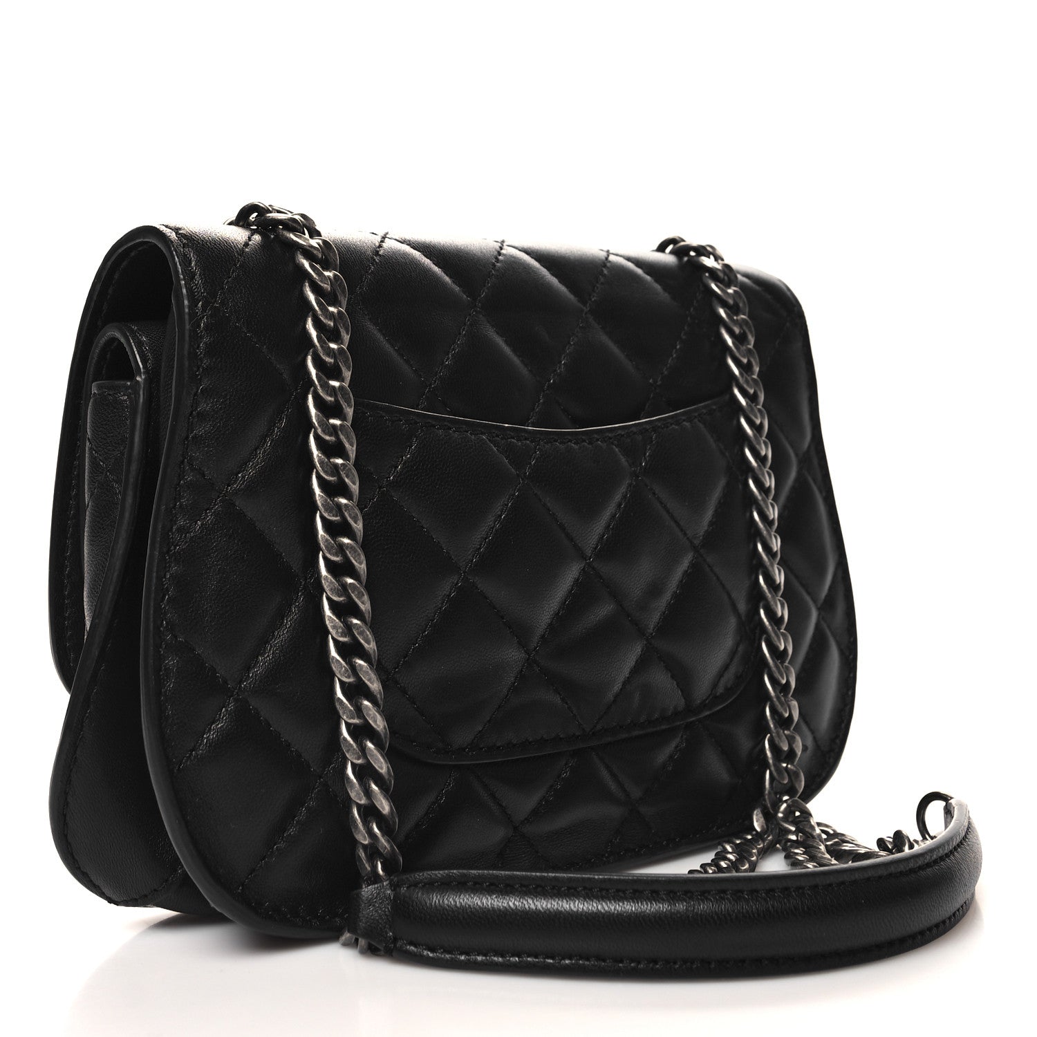 Chanel Lambskin Quilted Small Natural CC Flap Black 3 of 12