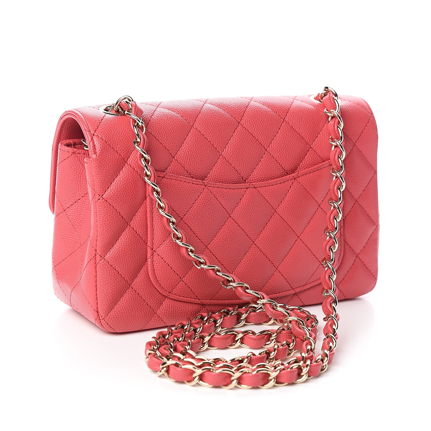 Chanel Caviar Quilted Mini Rectangular Flap Dark Pink 2 of 10