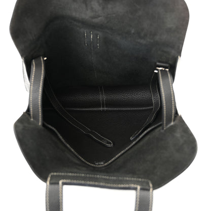 Hermes Taurillon Clemence Halzan 31 GM Black 5 of 16