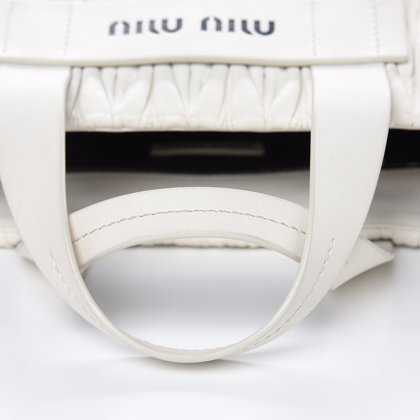 Nappa Matelasse Wicker Basket Bag White Miele