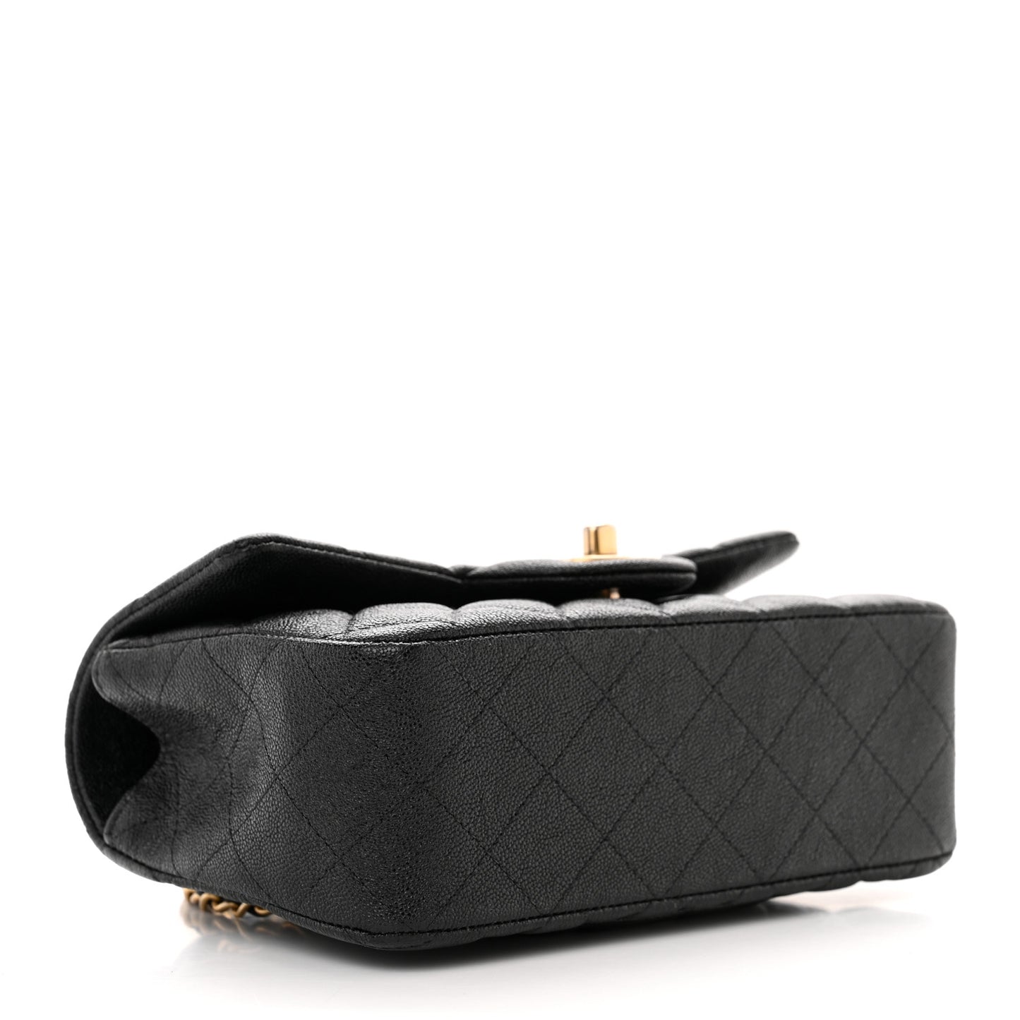 Caviar Quilted Mini Top Handle Rectangular Flap Black