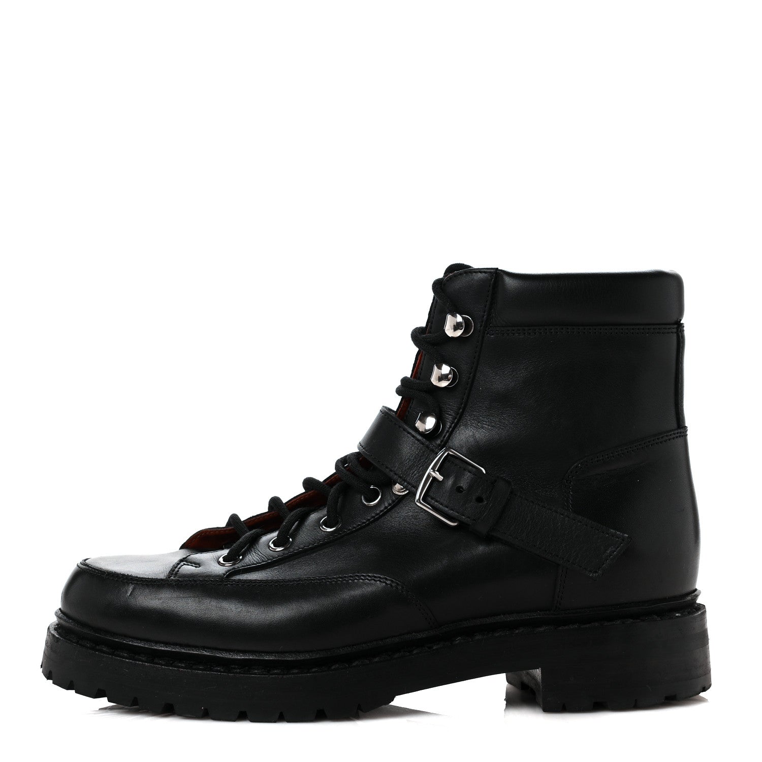Hermes Calfskin Womens Hiking Boots 36 Black 1 of 8