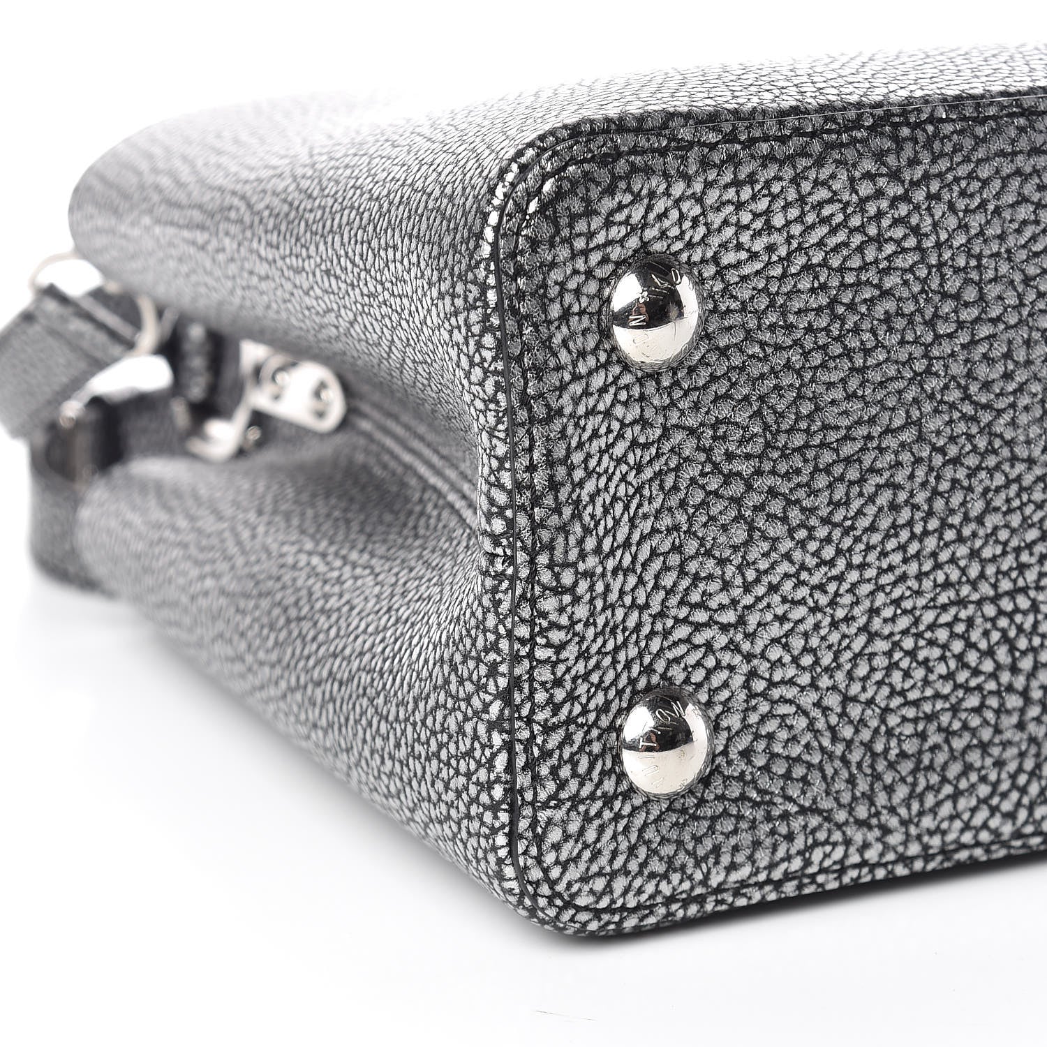 Louis Vuitton Metallic Taurillon Capucines PM Silver Black 10 of 11