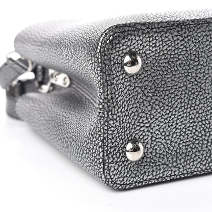 Louis Vuitton Metallic Taurillon Capucines PM Silver Black 10 of 11