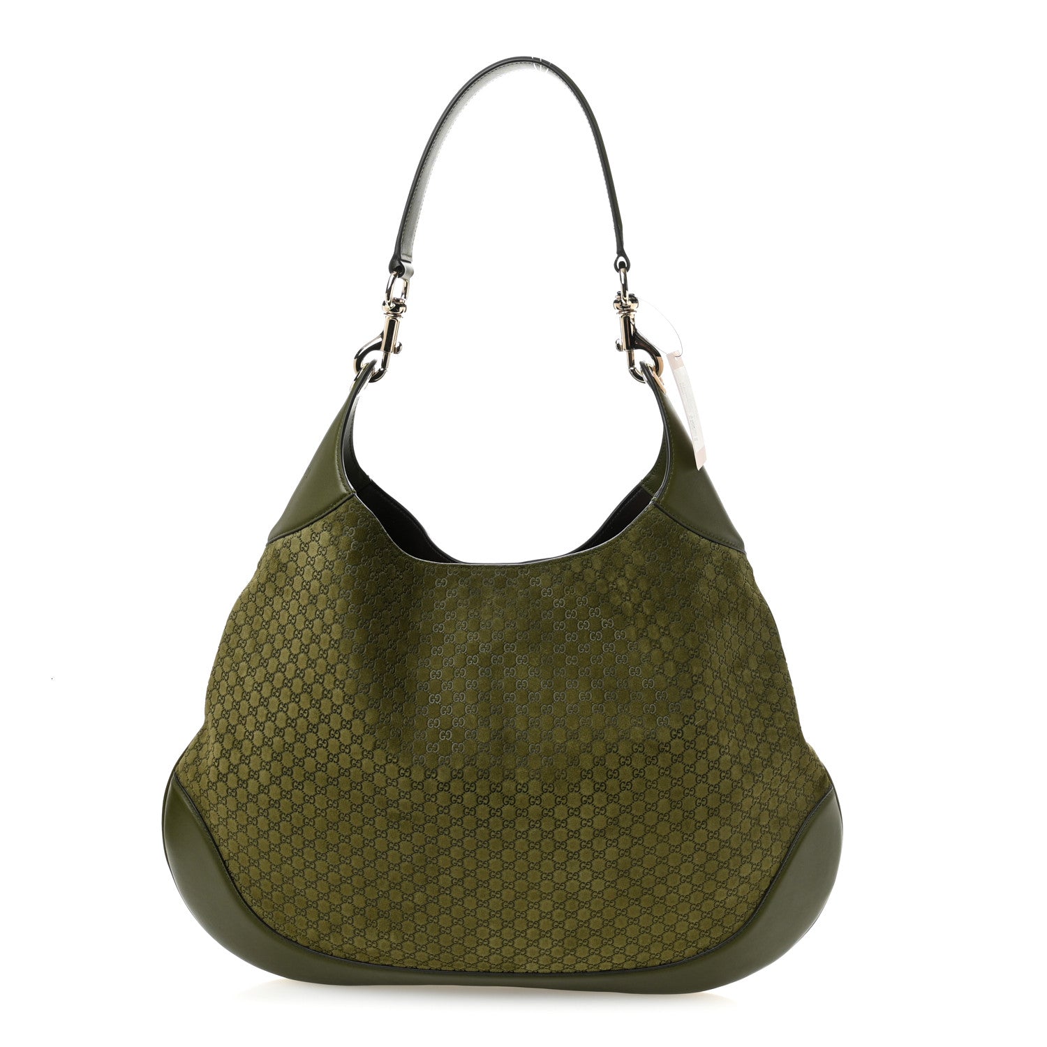 Gucci GG Suede B Large Shoulder Bag Green 1 of 10
