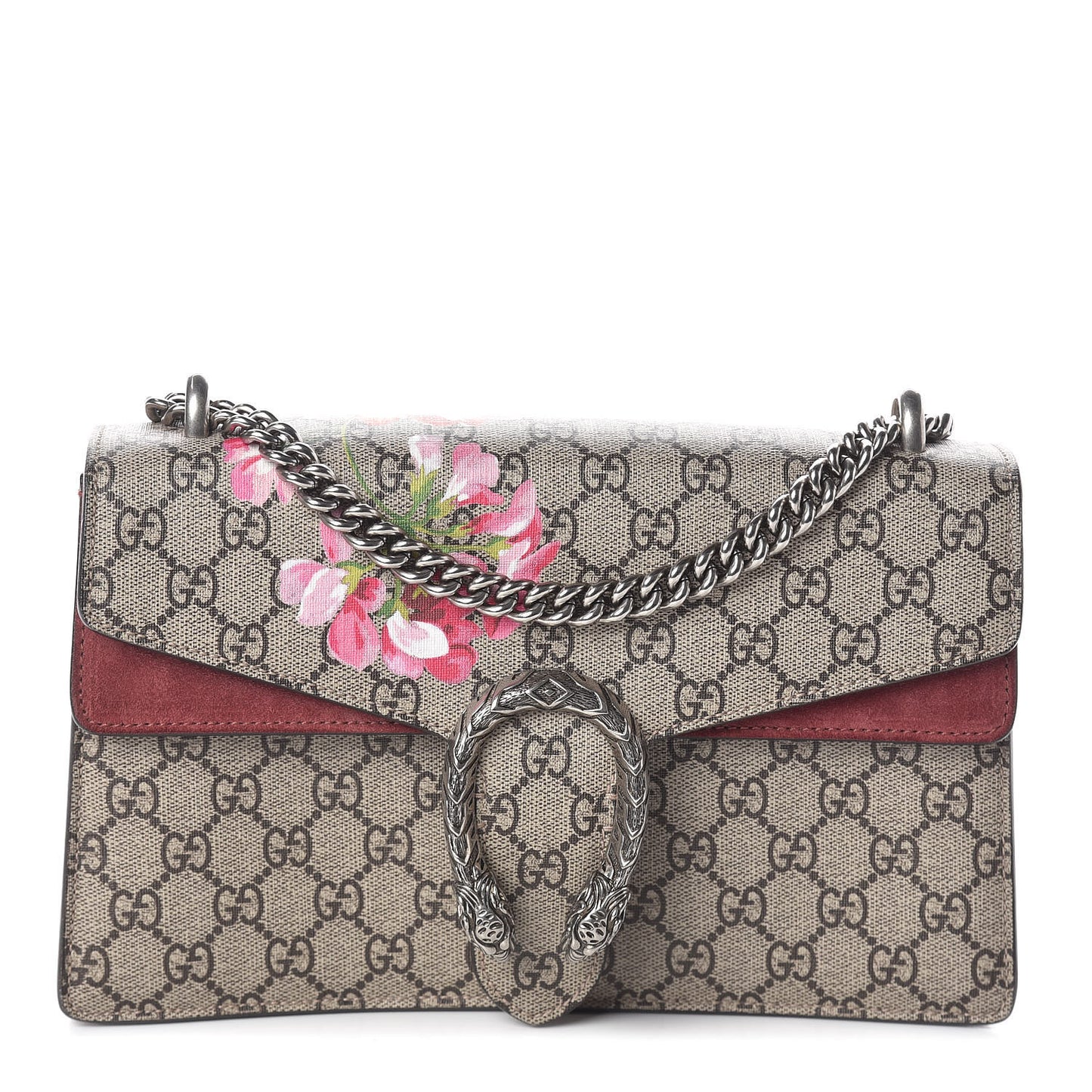 GG Supreme Monogram Blooms Small Dionysus Shoulder Bag Beige Multicolor Dry Rose