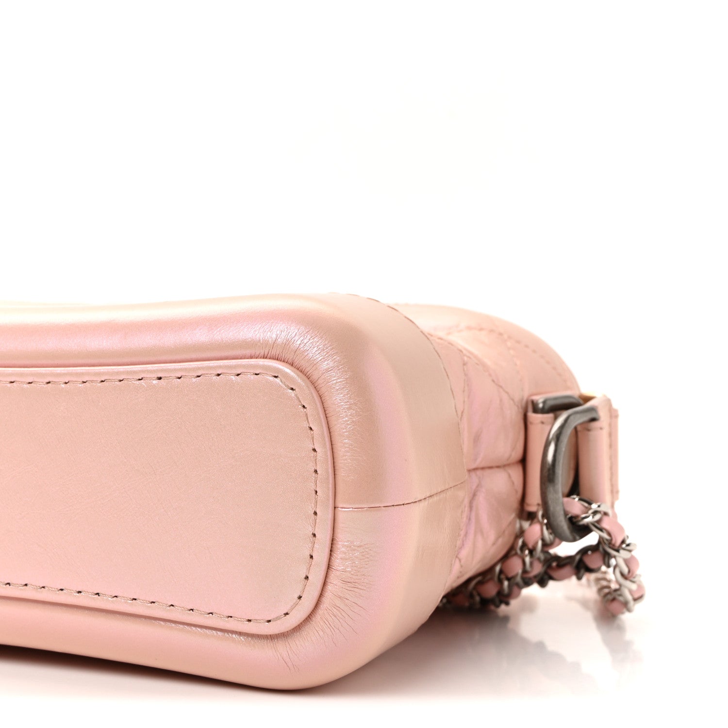 Chanel Iridescent Aged Calfskin Quilted Small Gabrielle Hobo Rose 9 of 9