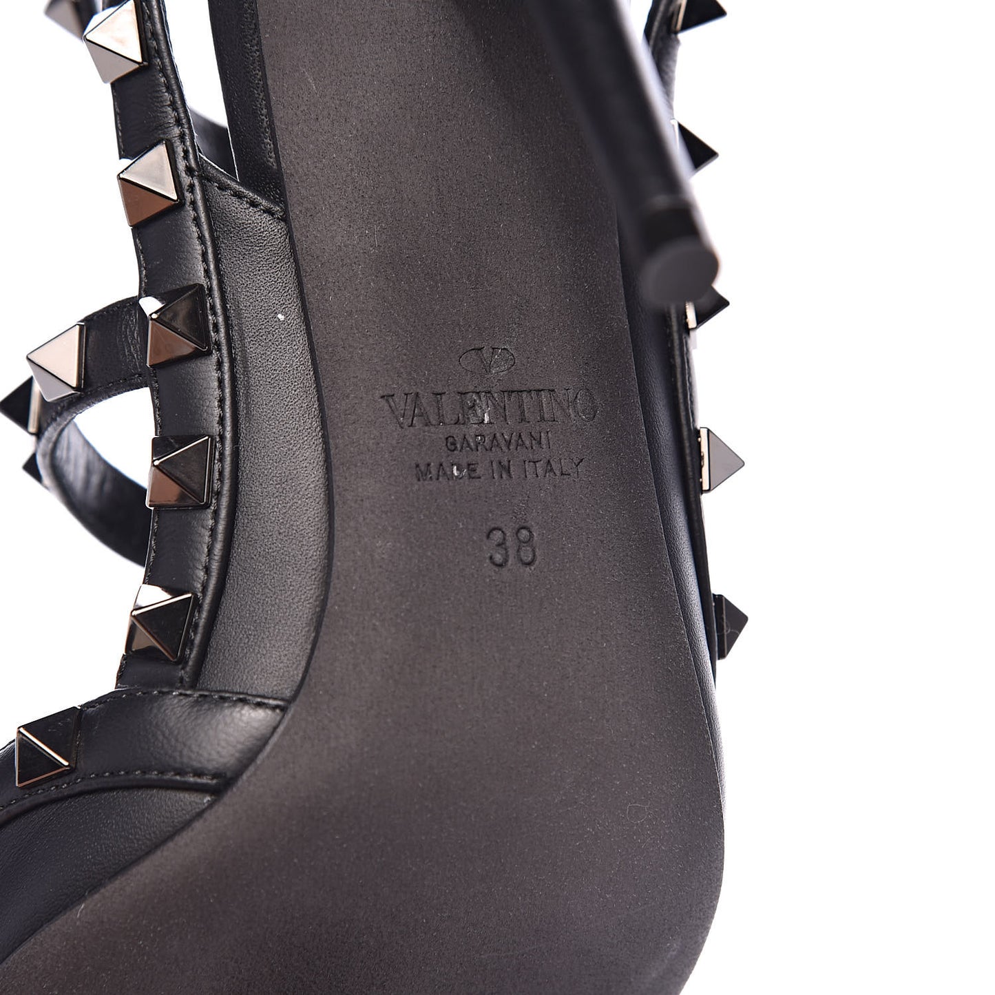 Nappa Rockstud Ankle Strap Pumps 38 Black