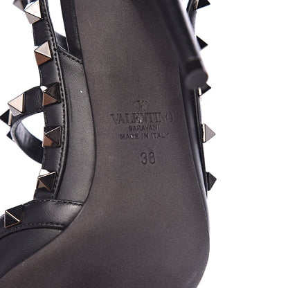 Valentino Garavani Nappa Rockstud Ankle Strap Pumps 38 Black 6 of 8