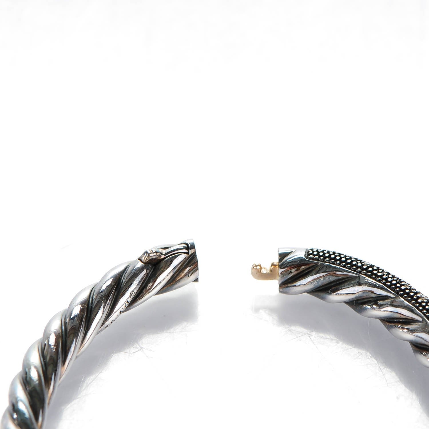 David Yurman Sterling Silver Pave Diamond 6mm Midnight Melange Bracelet 4 of 5