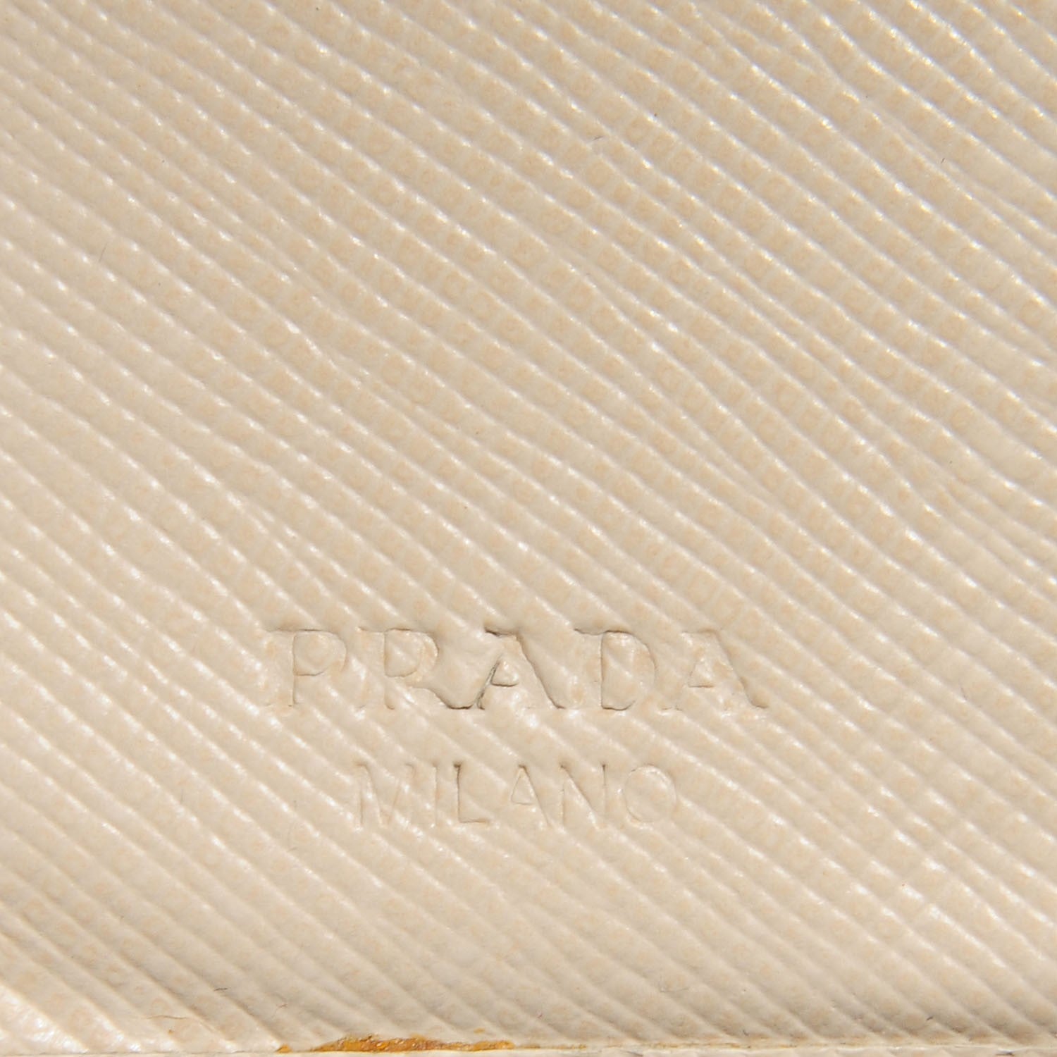 Prada Saffiano Metal Bi-Fold Wallet Cera 6 of 6
