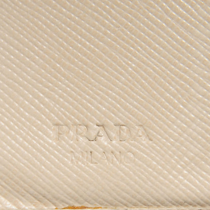 Prada Saffiano Metal Bi-Fold Wallet Cera 6 of 6