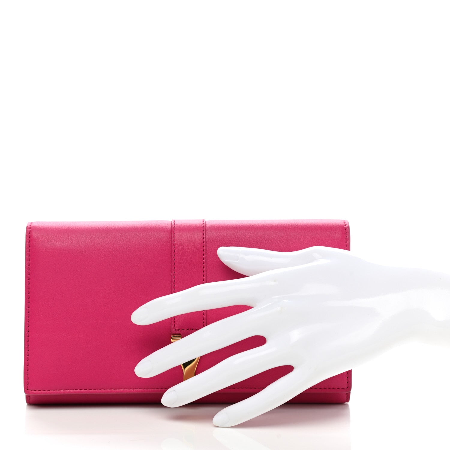 Saint Laurent Calfskin Classic Y Ligne Wallet Fuchsia 2 of 10
