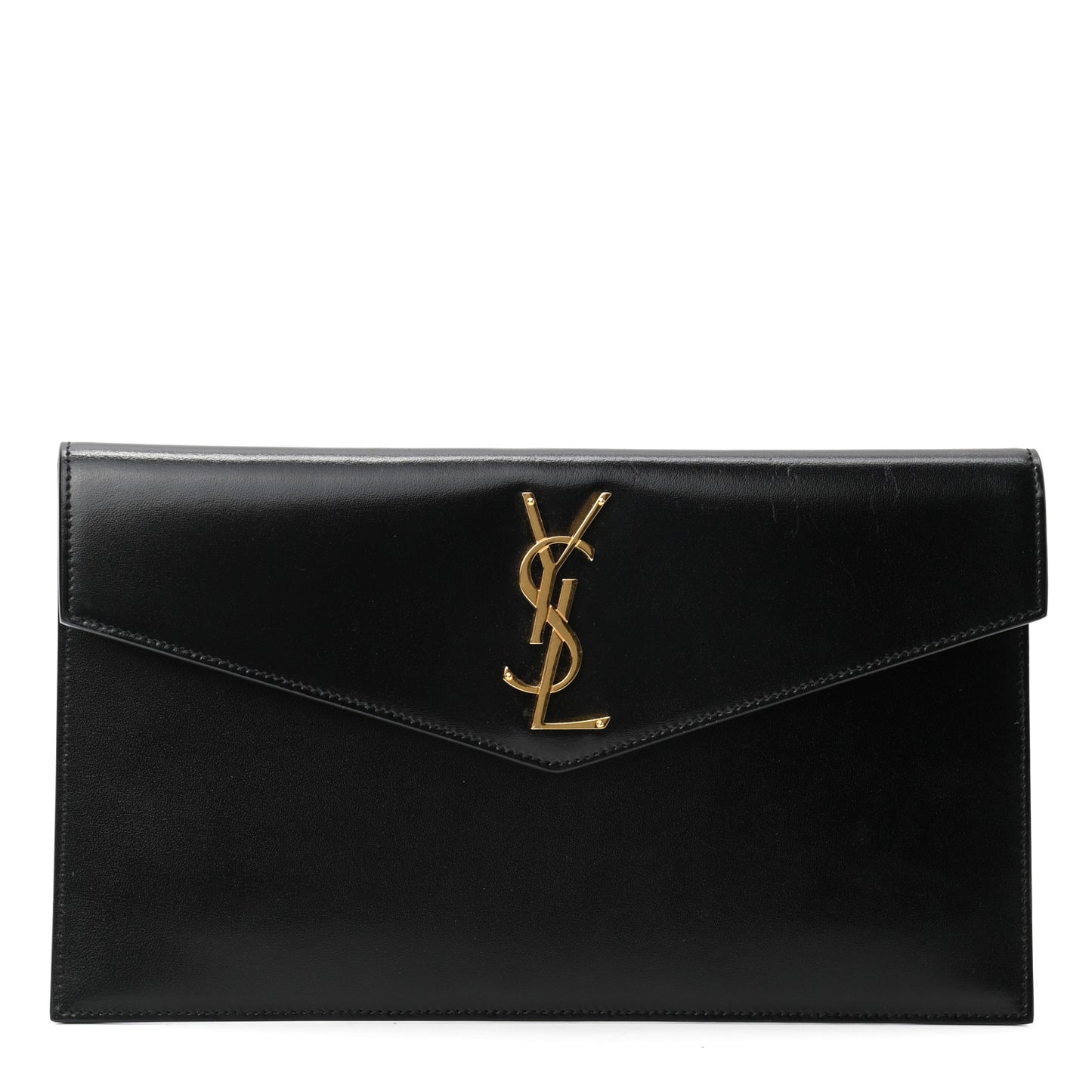 Smooth Shiny Calfskin Monogram Uptown Pouch Black