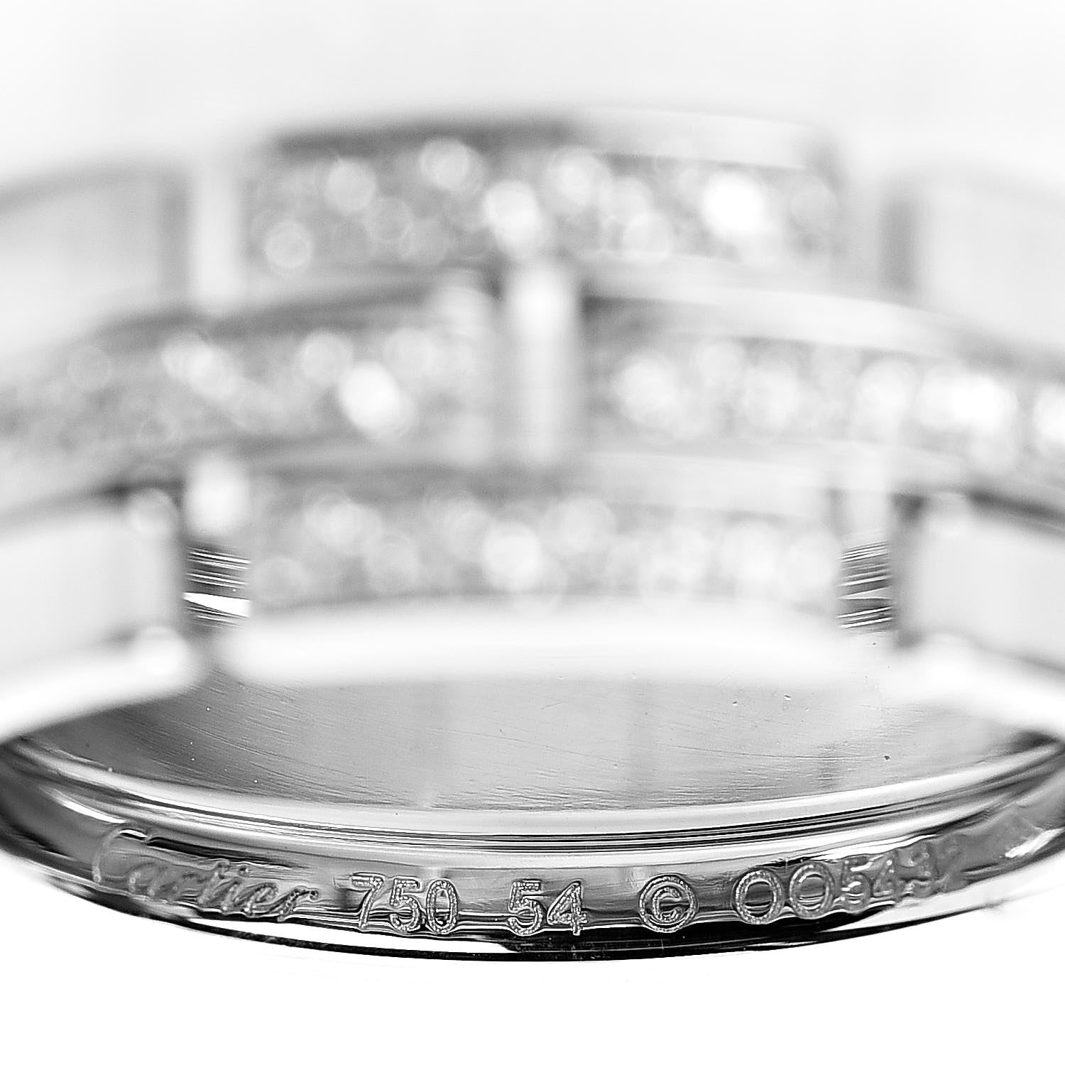 Cartier 18K White Gold Diamond Maillon Panthere Band Ring 54 6.75 4 of 4