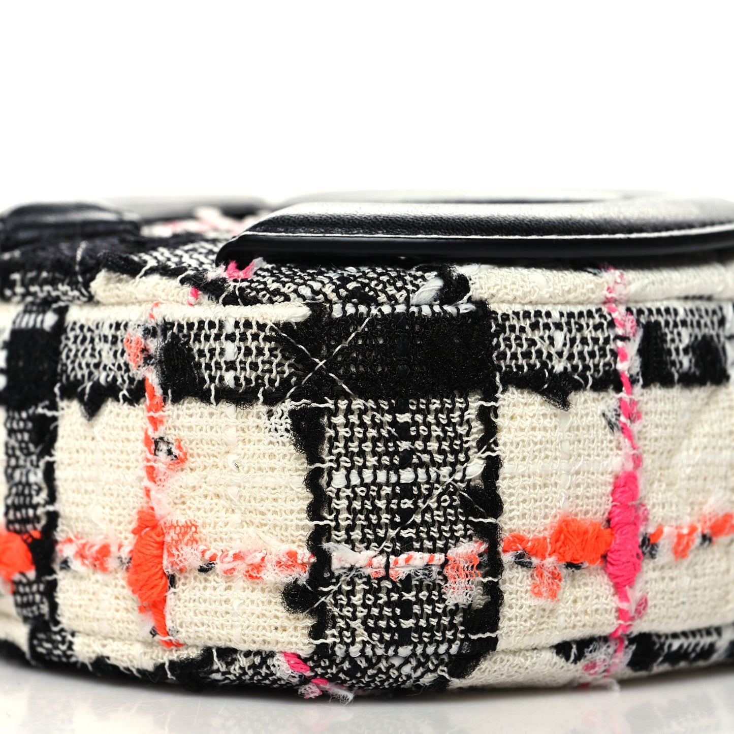 Tweed Lambskin Quilted Coco Midnight Camera Case White Black Multicolor