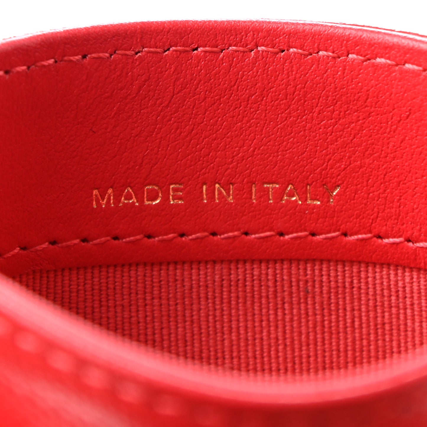 Caviar Quilted Card Holder Red