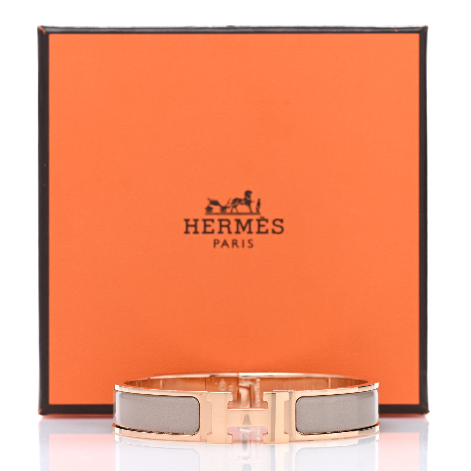 Hermes Enamel Narrow Clic Clac H Bracelet GM Marron Glace 5 of 5