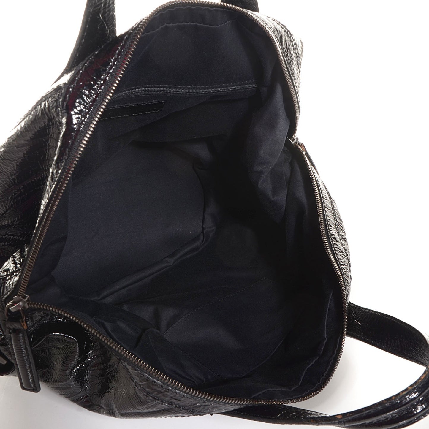 Crinkled Patent Medium Nightingale Black