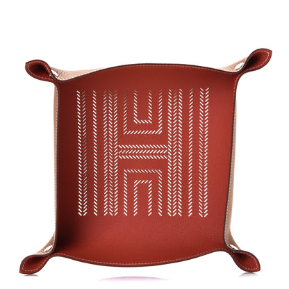 Hermes Taurillon Clemence Mises et Relances H Chevrons Change Tray Gold 1 of 3