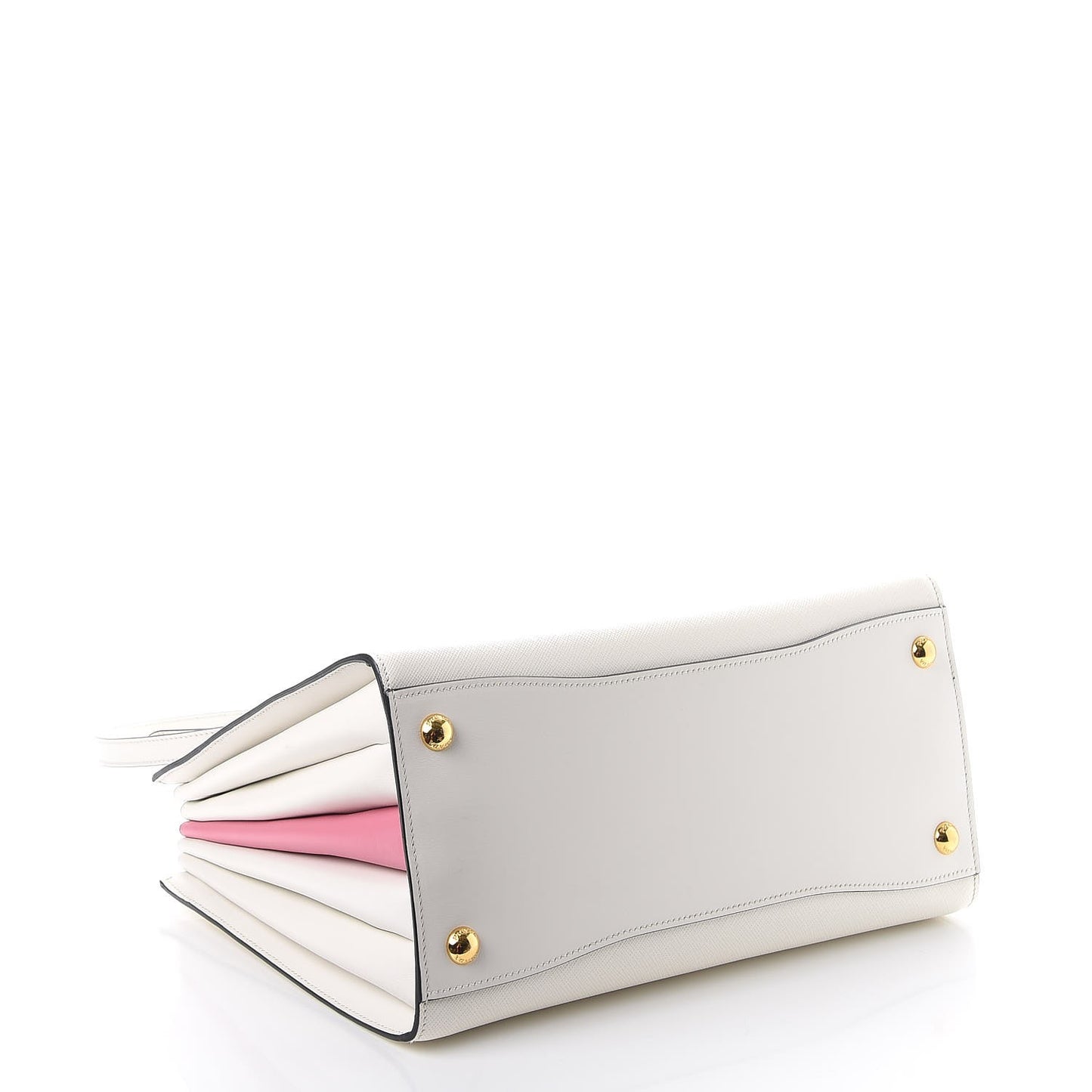Saffiano Calfskin Bibliotheque Top Handle White Begonia