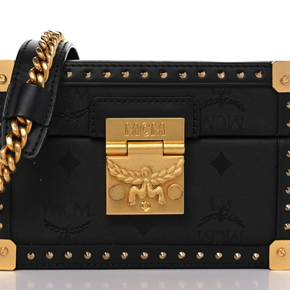 MCM Monogram Coated Canvas Berlin Mini Shoulder Bag Black 7 of 9