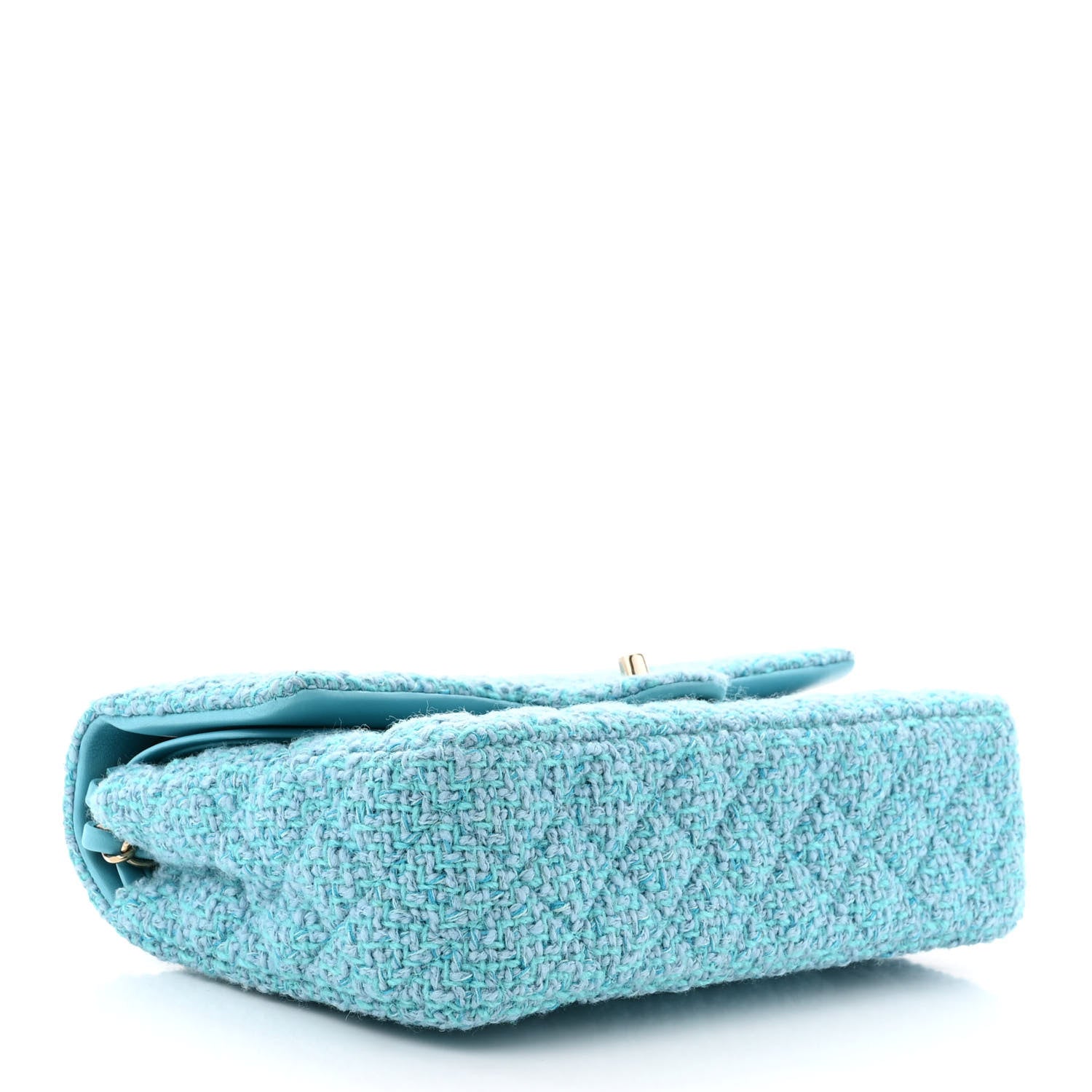 Chanel Tweed Quilted Medium Double Flap Blue 4 of 11