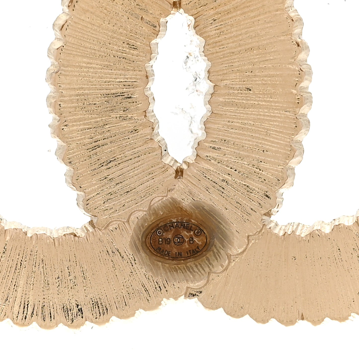 Pearl Crystal Lace Camellia CC Brooch Gold