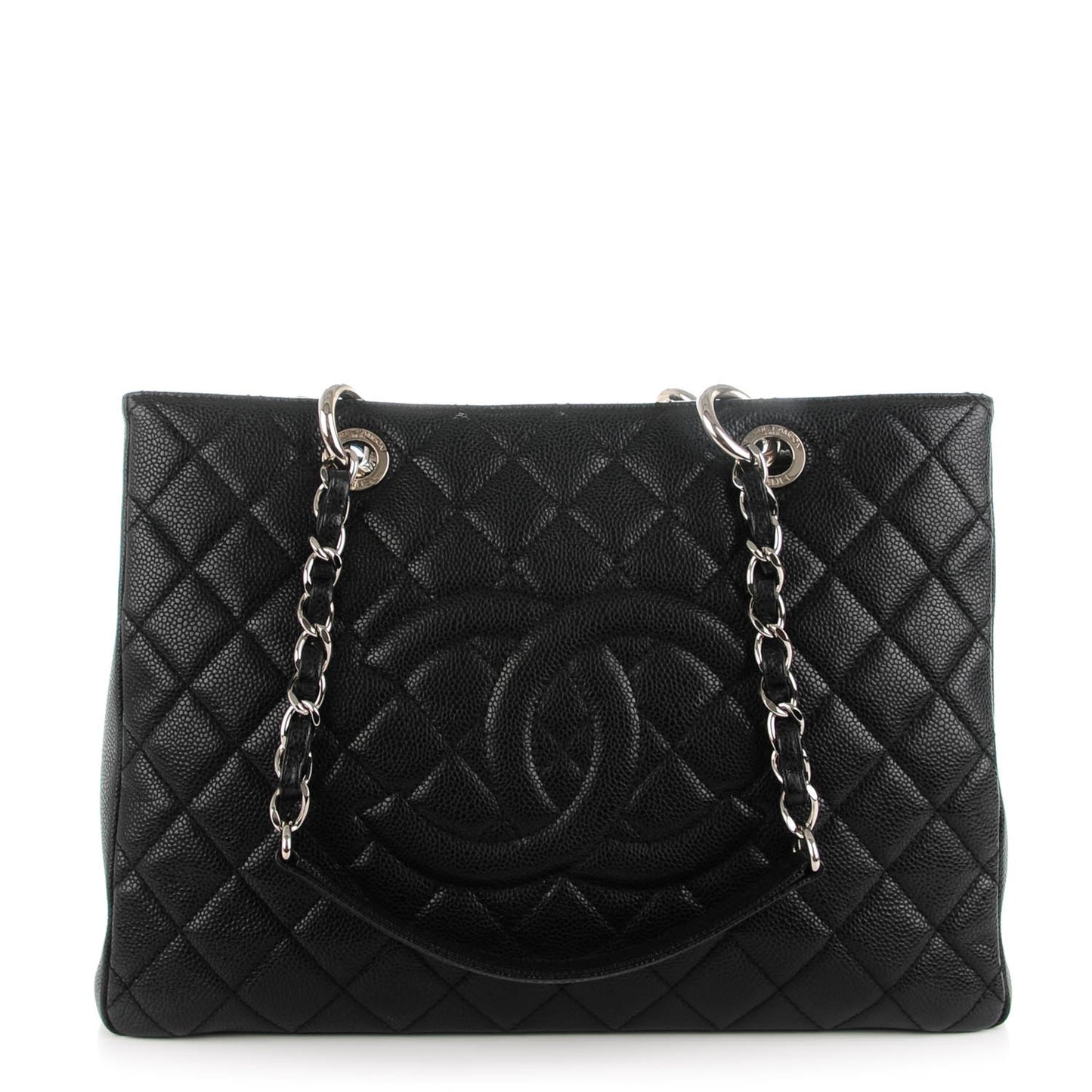 Caviar Quilted Grand Shopping Tote GST Black