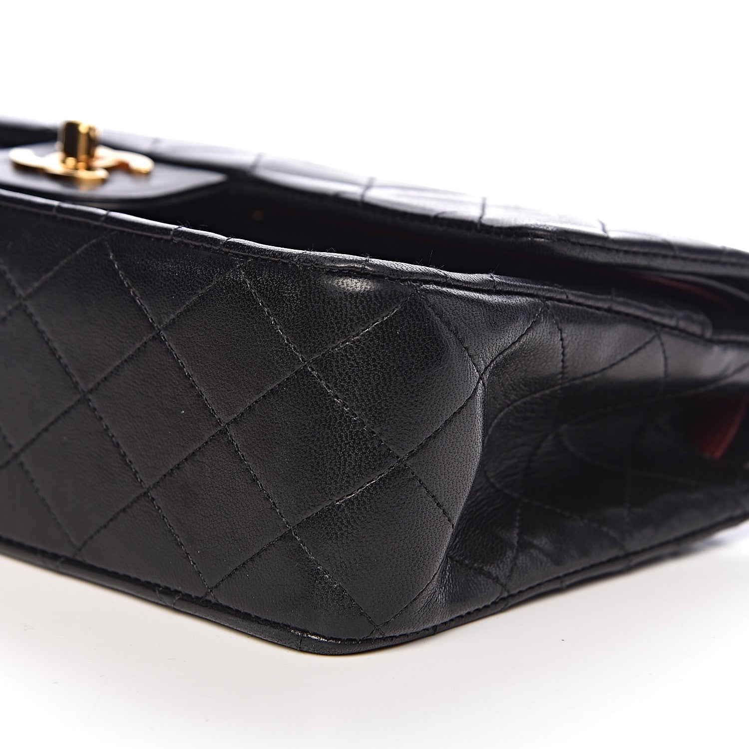 Chanel Lambskin Quilted Medium Double Flap Black 12 of 13